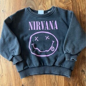 ZARA GIRLS NIRVANA BLACK & PURPLE SWEATSHIRT